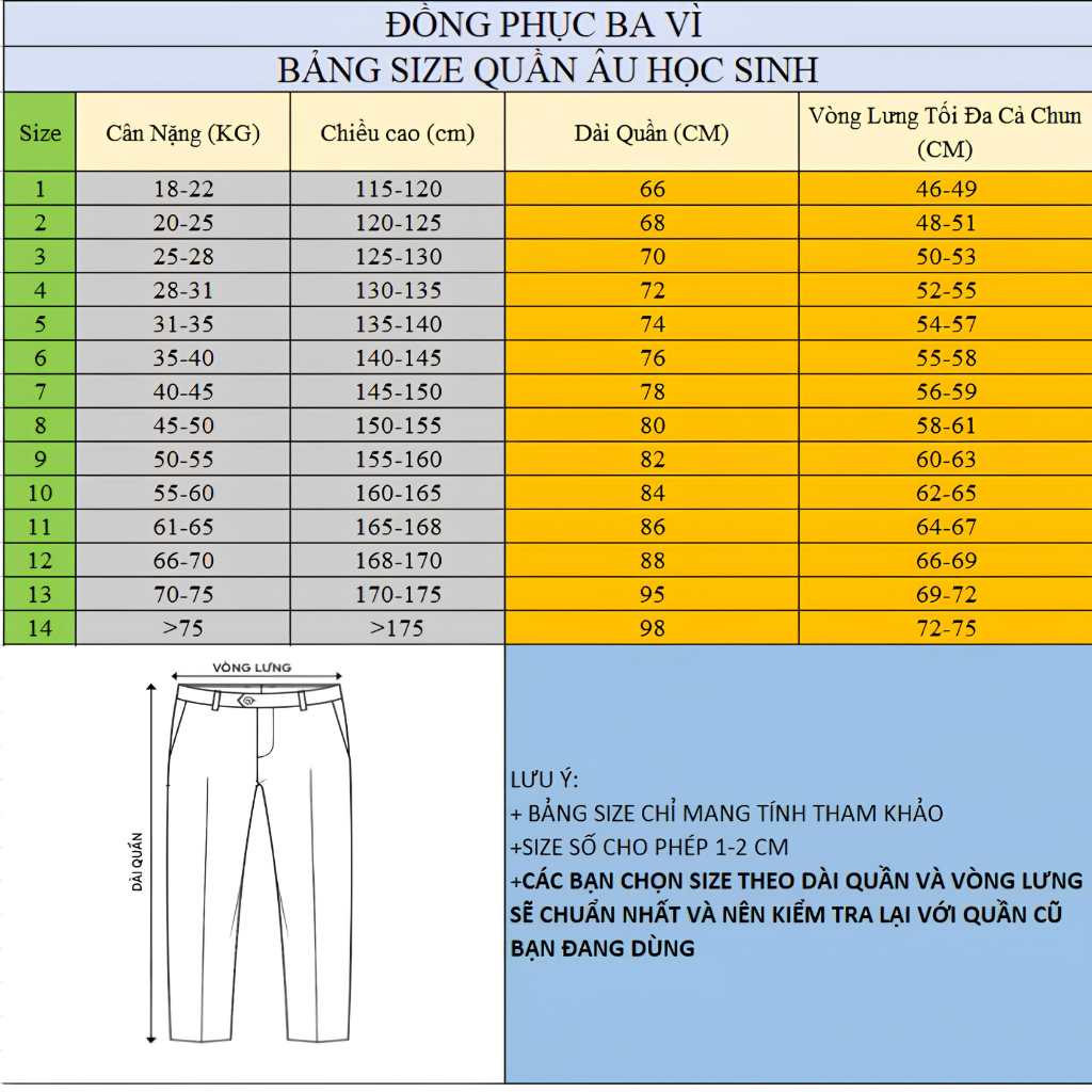 Quần Tây Quần Âu Học sinh, Quần Đồng Phục Học Sinh Lưng Chun, Quần dài Xanh, Đen Cho Nam Nữ từ lớp 1 đến 12 | BigBuy360 - bigbuy360.vn
