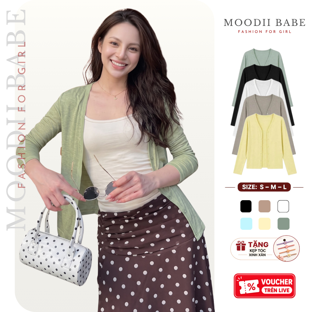 Áo Khoác Cardigan MỎNG NHẸ MÁT Dáng Dài Chất Liệu Thun Giấy Hottrend MOODII