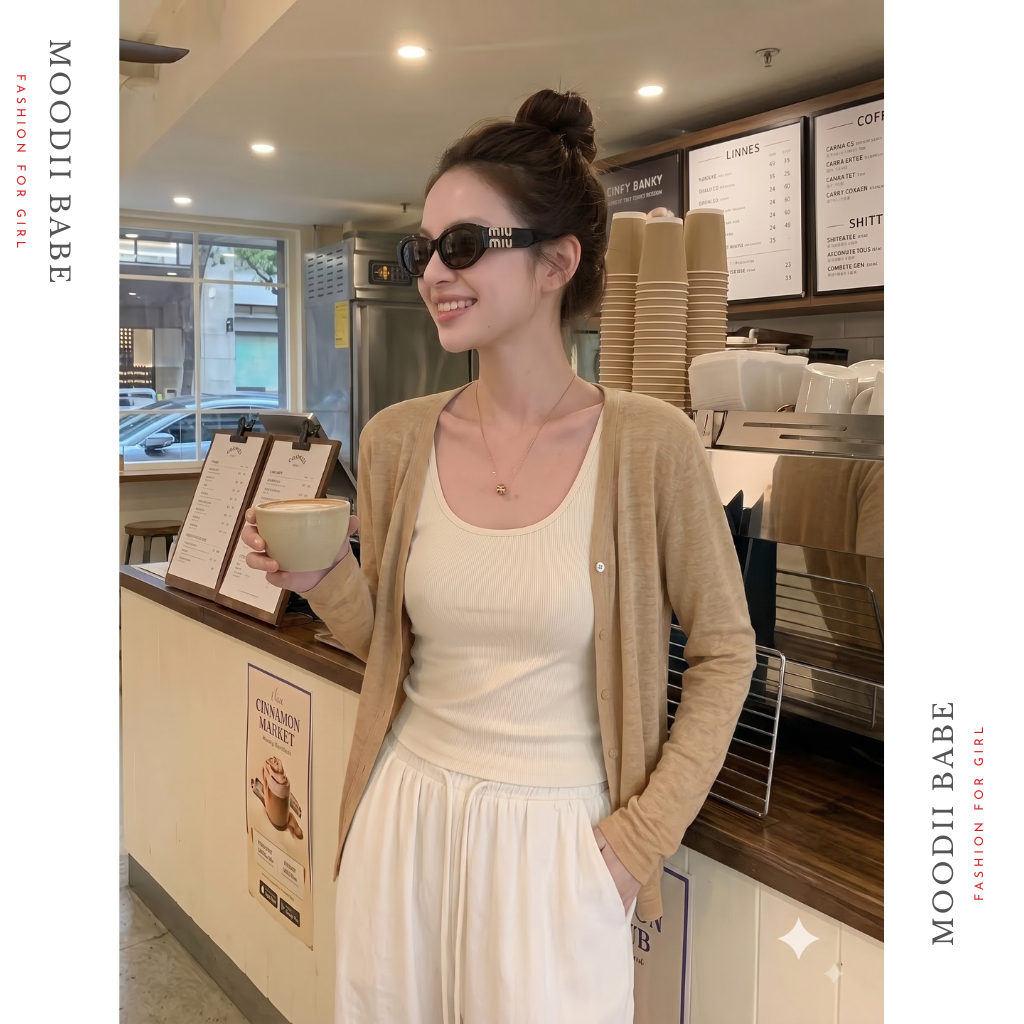 Áo Khoác Cardigan MỎNG NHẸ MÁT Dáng Dài Chất Liệu Thun Giấy Hottrend MOODII | BigBuy360 - bigbuy360.vn