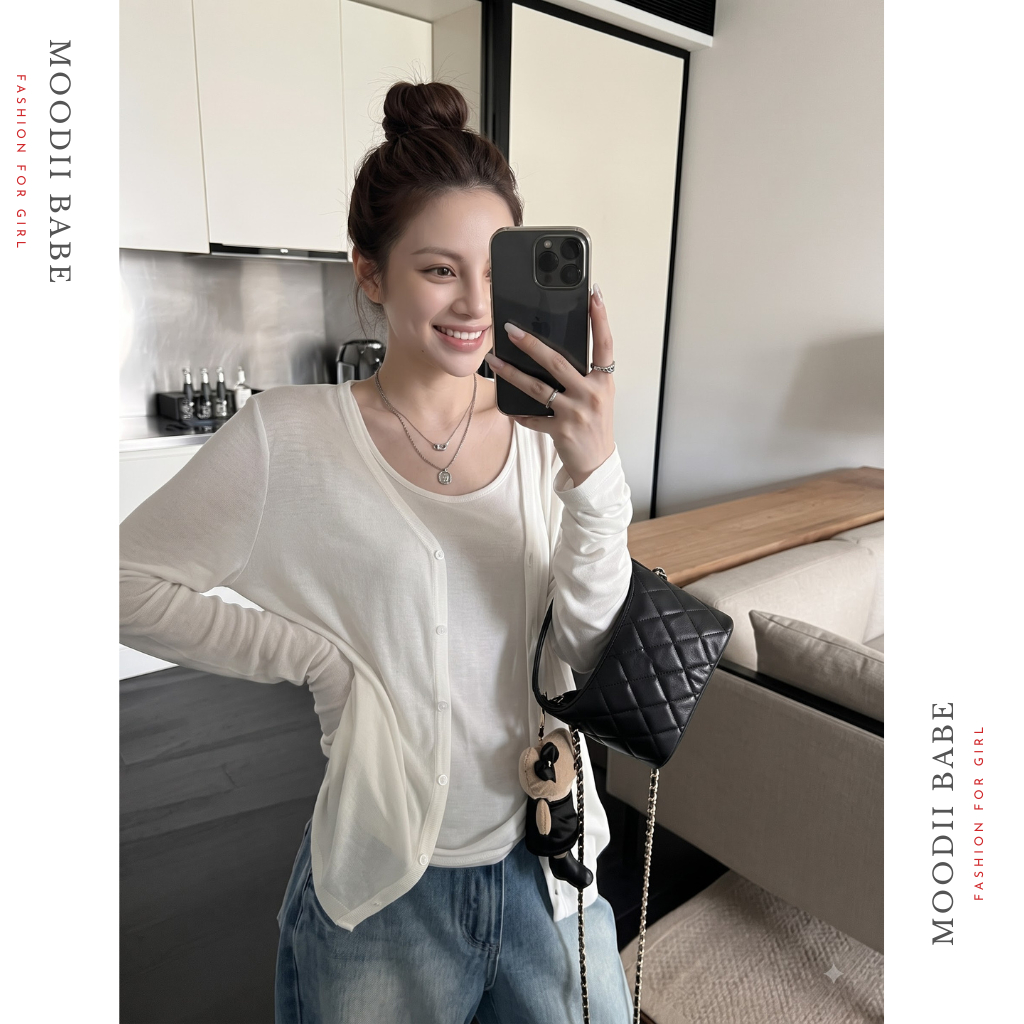 Áo Khoác Cardigan MỎNG NHẸ MÁT Dáng Dài Chất Liệu Thun Giấy Hottrend MOODII | BigBuy360 - bigbuy360.vn