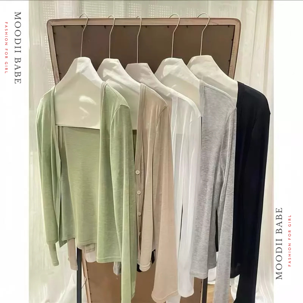 Áo Khoác Cardigan MỎNG NHẸ MÁT Dáng Dài Chất Liệu Thun Giấy Hottrend MOODII | BigBuy360 - bigbuy360.vn