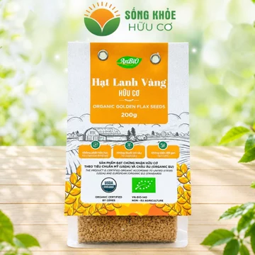 Hạt Lanh Vàng Hữu Cơ ANBiO 200g - giàu omega, chất xơ tự nhiên, Dùng trộn salad, sữa chua, sinh tố