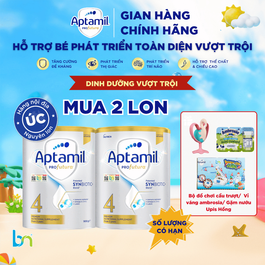 [Bắc Nam] Sữa Aptamil Profutura Úc Bạc tem Bắc Nam số 1,2,3,4 tiêu hoá khoẻ mạnh phát triển toàn diện cho bé