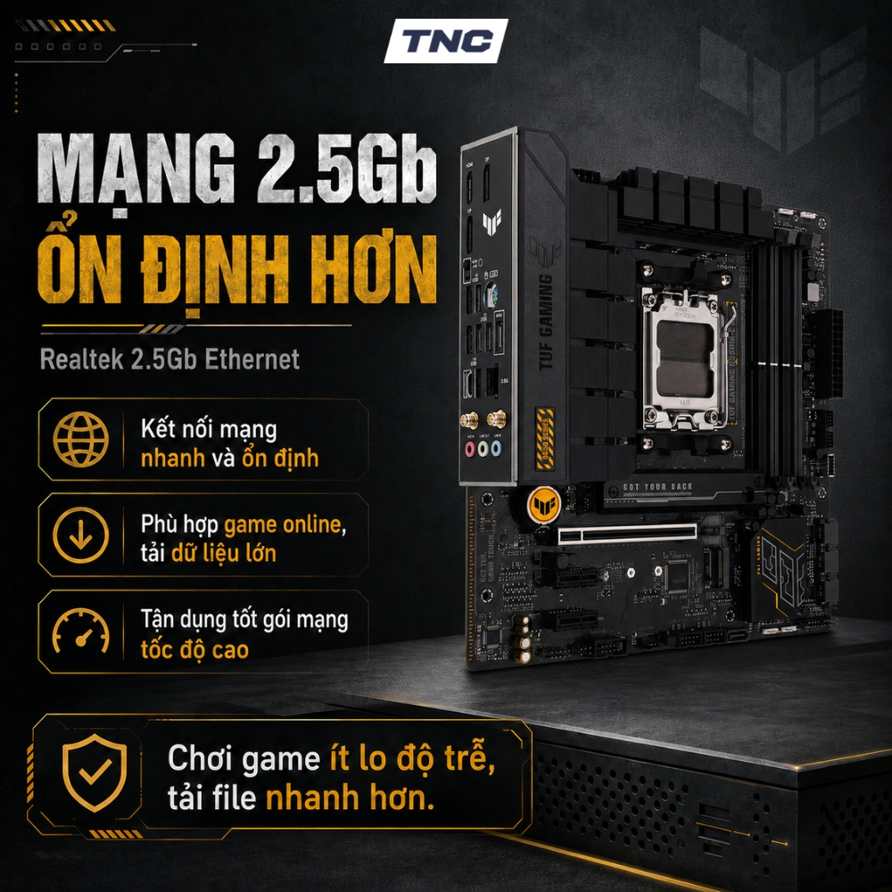 Bo Mạch Chủ Asus TUF Gaming B650M-E | AM5 | DDR5 | PCIe 5.0 | WIFI - BẢO HÀNH 36 THÁNG - TNC STORE | BigBuy360 - bigbuy360.vn