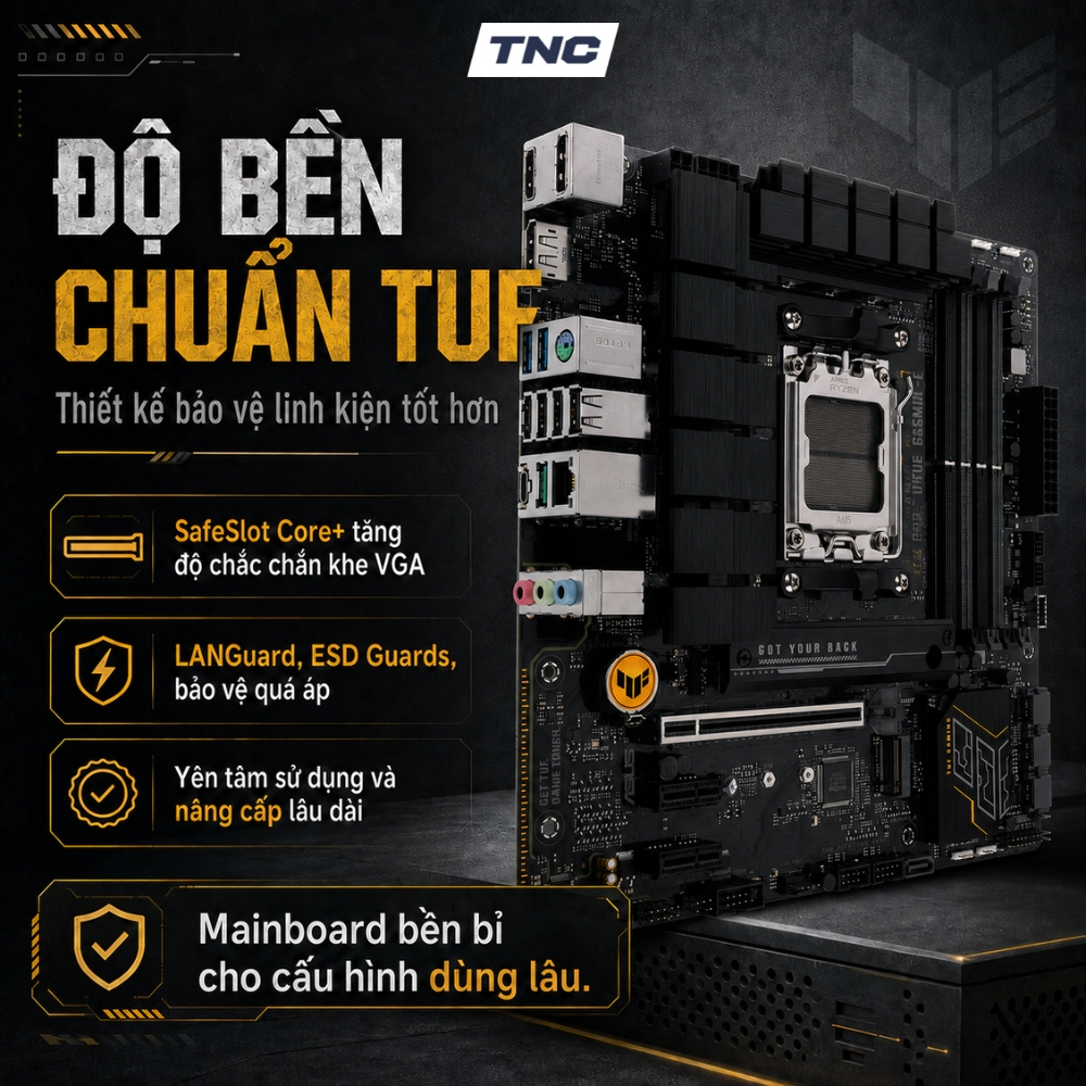 Bo Mạch Chủ Asus TUF Gaming B650M-E | AM5 | DDR5 | PCIe 5.0 | WIFI - BẢO HÀNH 36 THÁNG - TNC STORE | BigBuy360 - bigbuy360.vn