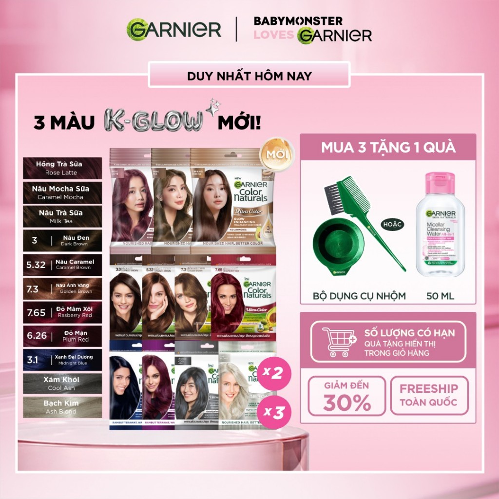 [CÓ MÀU MỚI] Kem Nhuộm Tóc Tại Nhà Màu Thời Trang – Garnier Color Naturals Ultra Colors – 8 Màu Nhuộm Thời Trang