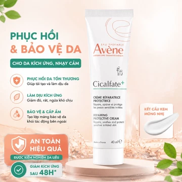 Avène Cicalfate+ Kem phục hồi 40ml, làm dịu da đỏ, phục hồi hàng rào da, da nhạy cảm