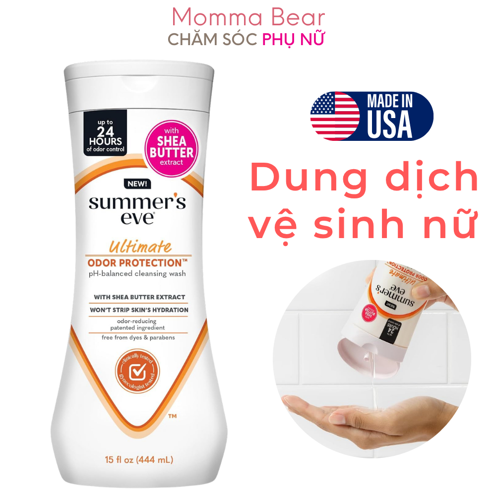 Dung dịch vệ sinh phụ nữ Summer’s Eve, ddvs, làm sạch, khử mùi phụ khoa, hàng Mỹ – Momma Bear
