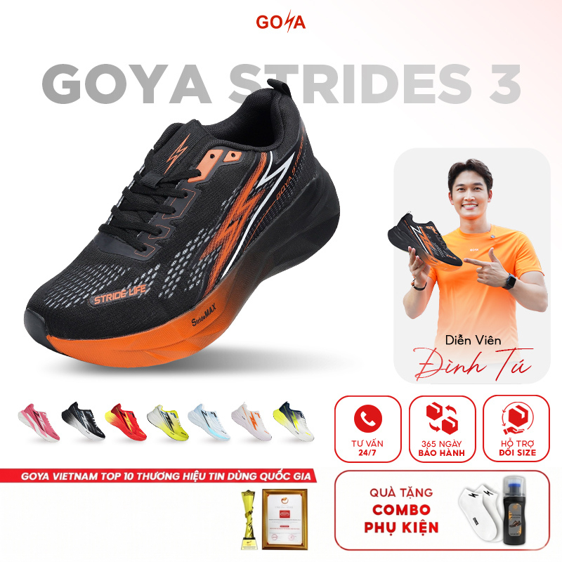 Giày Thể Thao Chạy Bộ Nam Nữ GOYA STRIDES 3 Năm 2026 -  Êm Ái Vượt Trội, Thoáng Khí
