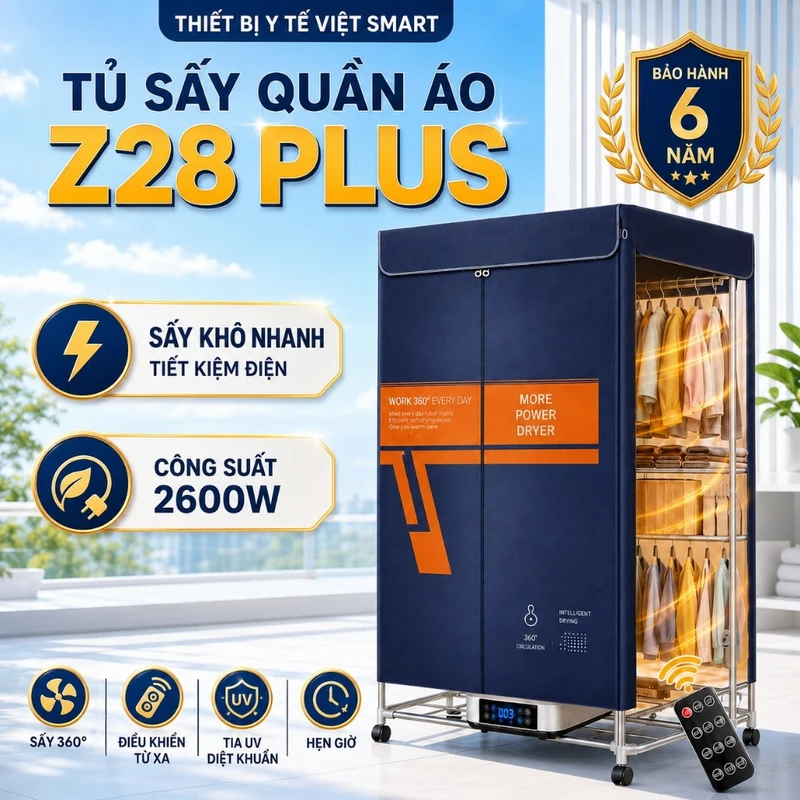 Máy Sấy Quần Áo dạng Tủ Sấy Gấp Gọn Mini, Sấy Đồ Sơ Sinh Trẻ Em, Tiết Kiệm Điện, Tia UV Chống Ẩm Mốc — ảnh 1