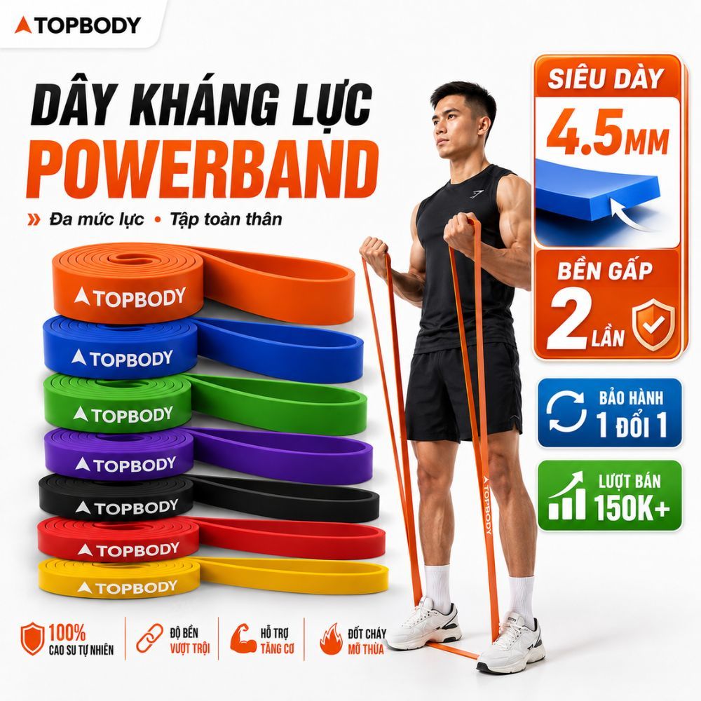 Dây Kháng Lực Powerband Topbody Kicosport Đa Năng Hỗ Trợ Tập Luyện Thể Thao Tiện Lợi Tại Nhà DKHAL01