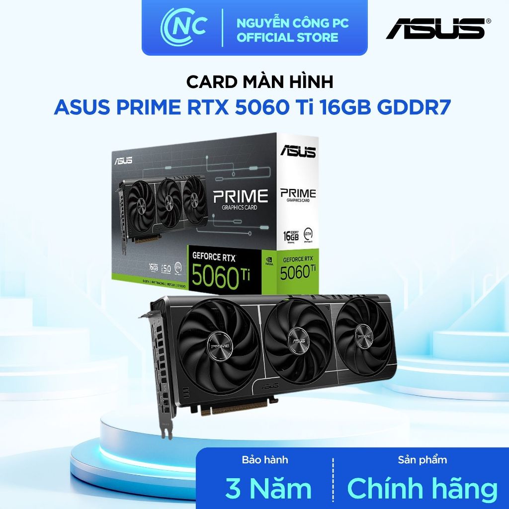 Card Màn Hình ASUS PRIME GeForce RTX 5060 Ti 16GB GDDR7 - BH chính hãng 36 tháng