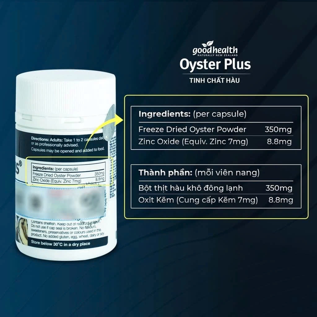 Viên Uống Hàu Biển Goodhealth Oyster Plus (60 Viên) Bổ Sung Kẽm Tăng Cường Sinh Lý, Sức Đề Kháng Nam | BigBuy360 - bigbuy360.vn