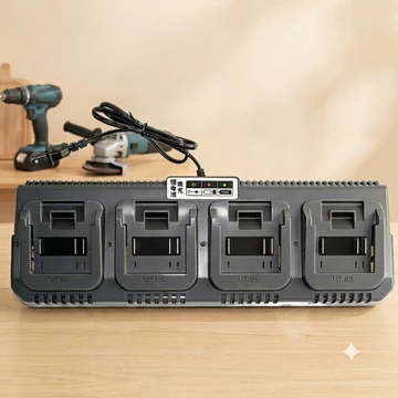 Đế Sạc 4 Cổng Pin Phổ Thông 18V Sạc Nhanh Bộ Sạc Pin Máy Khoan Dùng Cho Pin Phổ Thông Chuyên Dụng