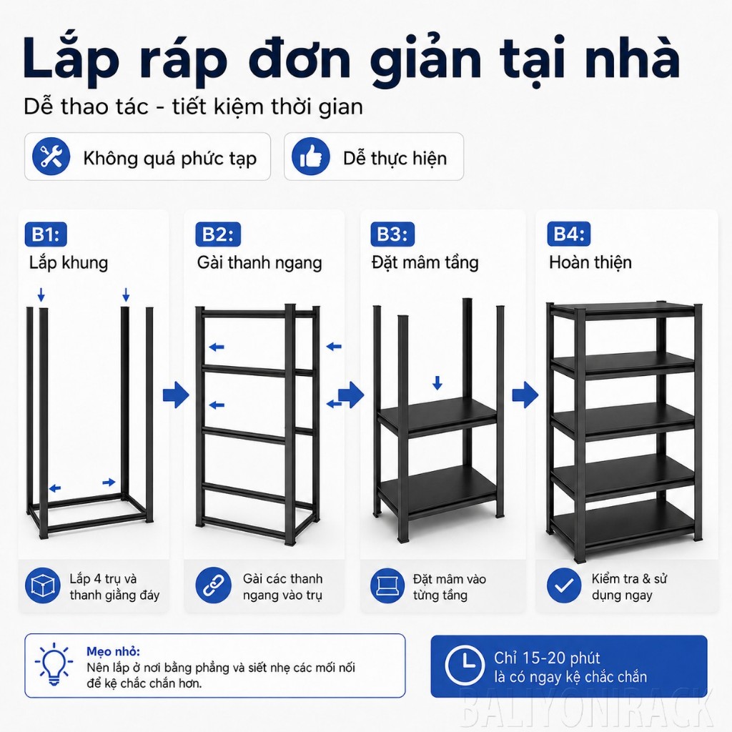 Bali Kệ Sắt Kệ Kho Đa Năng Chịu Lực Tốt Điều Chỉnh Tầng Kệ Để Đồ Cho Gia Đình Nhà Kho Garage | BigBuy360 - bigbuy360.vn