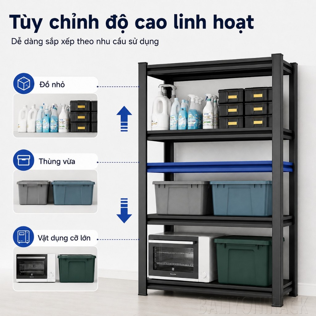 Bali Kệ Sắt Kệ Kho Đa Năng Chịu Lực Tốt Điều Chỉnh Tầng Kệ Để Đồ Cho Gia Đình Nhà Kho Garage | BigBuy360 - bigbuy360.vn