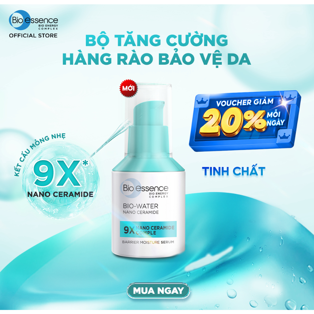 Tinh Chất Dưỡng Ẩm Bio-Essence Bio-Water 9X Nano Ceramide Complex Barrier 20Ml