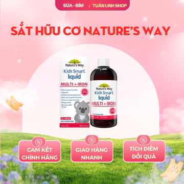 (Date 10/2027)Sắt nước cho bé Nature 'WAY KIDS SMART MULTI - Siro uống bổ sung Vitamin + Sắt cho bé phát trển toàn diện
