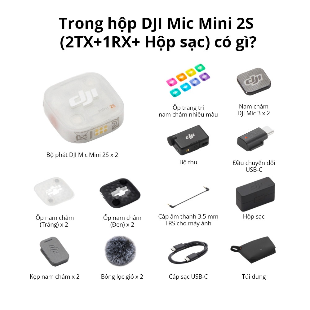 DJI Mic Mini 2S Không Dây Nhỏ Gọn - Quang Minh Mobile