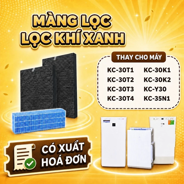 Bộ lọc LocKhiXanh® tương thích cho Màng lọc không khí Sharp KC-30T,KC-30T1,KC-30T2,KC-30T3,KC-30T4,KC-30K1,KC-30K2