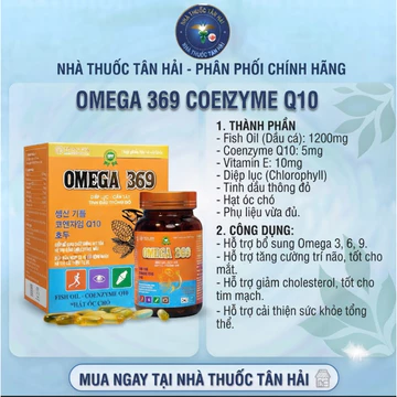 Viên dầu cá sáng mắt Omega 369, viên uống bổ mắt, hỗ trợ tim mạch và sức khỏe, hỗ trợ làm đẹp da, hộp 50 viên