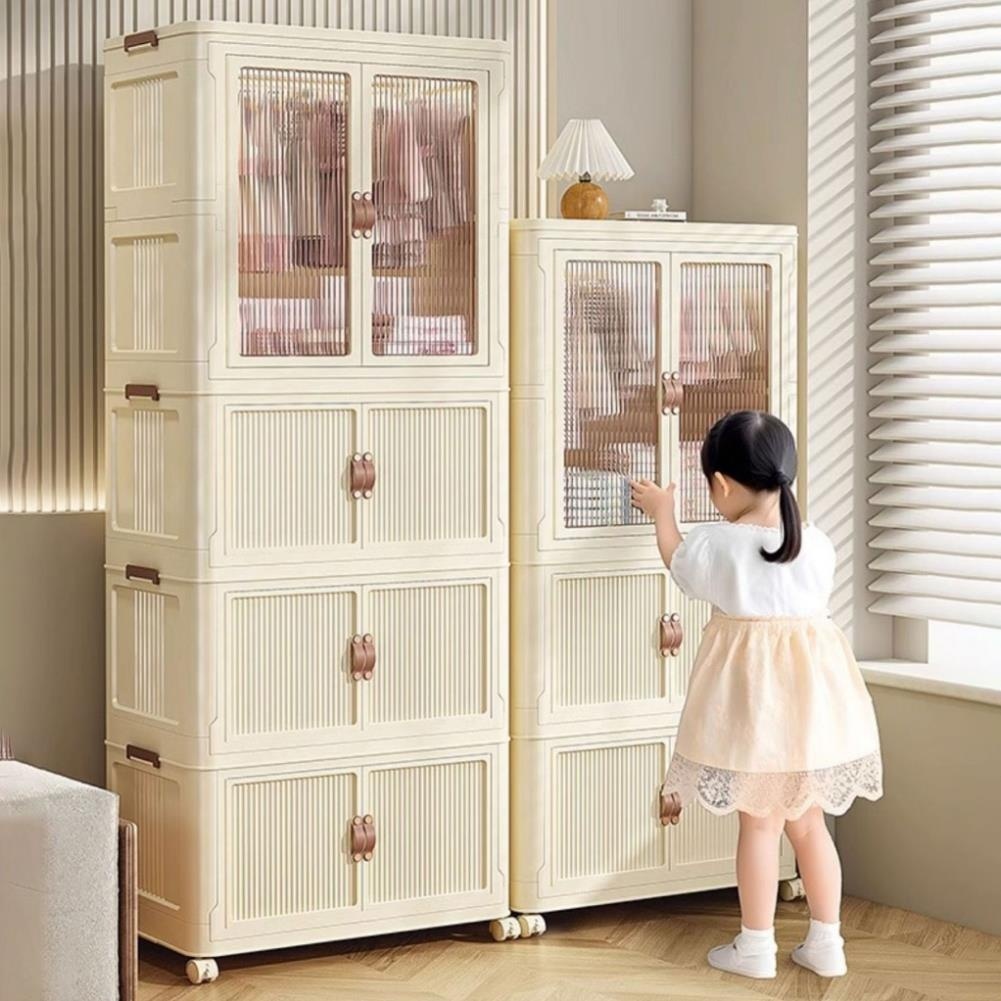 Tủ Quần Áo Gấp Gọn KIOTO Cho Bé ,Chất Liệu Nhựa PP An Toàn, Nhiều Ngăn Đựng Đồ Thông Minh, Kích Thước Tối Đa 56cm
