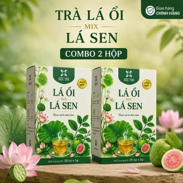 [COMBO 2 HỘP TIẾT KIỆM] Trà Lá Ổi Mix Lá Sen Mộc Trà – Túi Lọc Dễ Pha, Dễ Uống