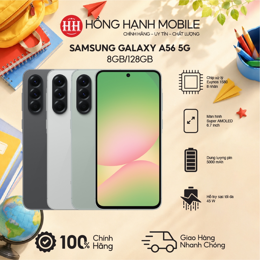 Điện Thoại Samsung Galaxy A56 5G 8GB/128GB – Hàng Chính Hãng