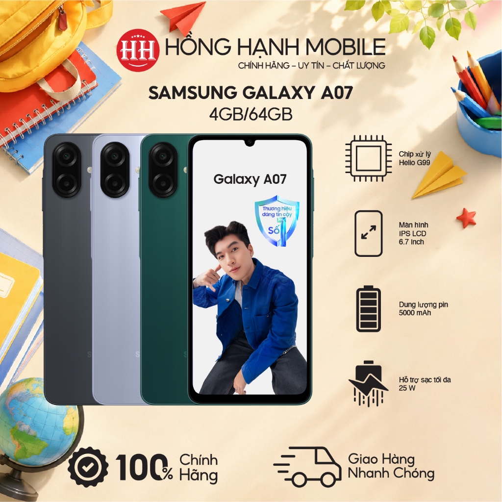 Điện Thoại Samsung Galaxy A07 4GB/64GB – Hàng Chính Hãng