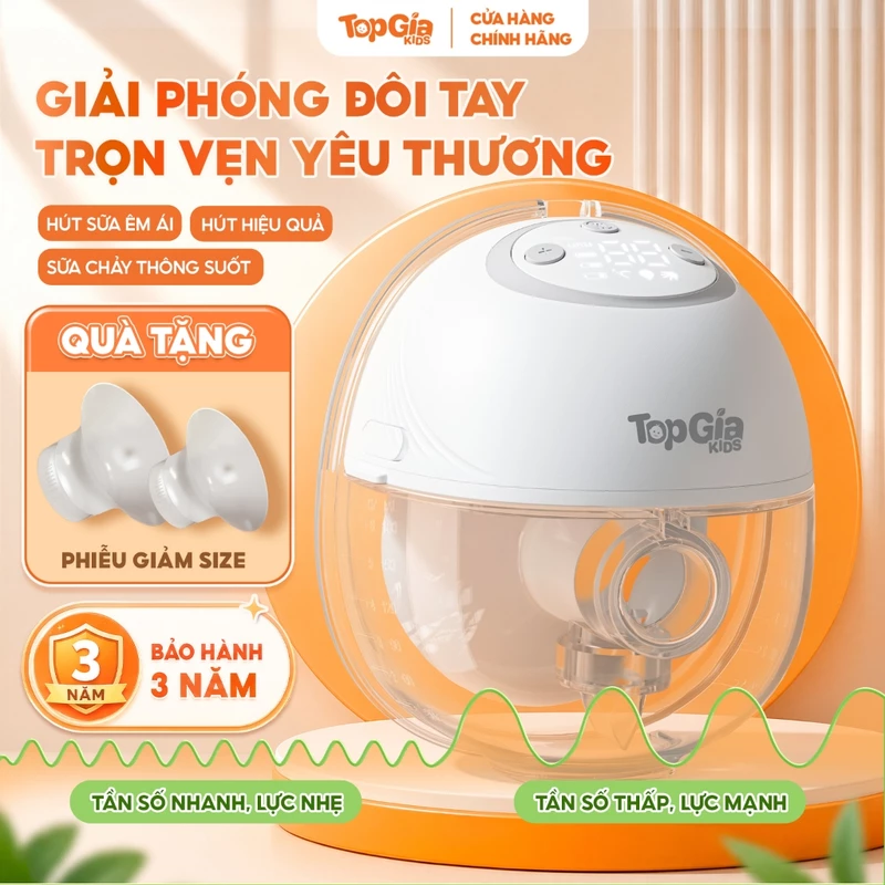 Máy hút sữa không dây Topgiakids T102 cao cấp 4 chế độ, 9 cấp độ hút, hút êm, bảo hành 36 tháng — ảnh 1