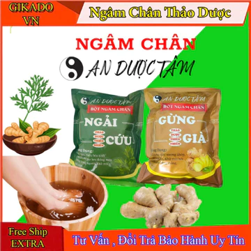 Ngâm Chân Thảo Dược An Dược Tâm ,Thảo Dược VIỆT NAM. Mỗi Bịch 100 Túi Lọc Gừng Già/ Ngải Cứu M03