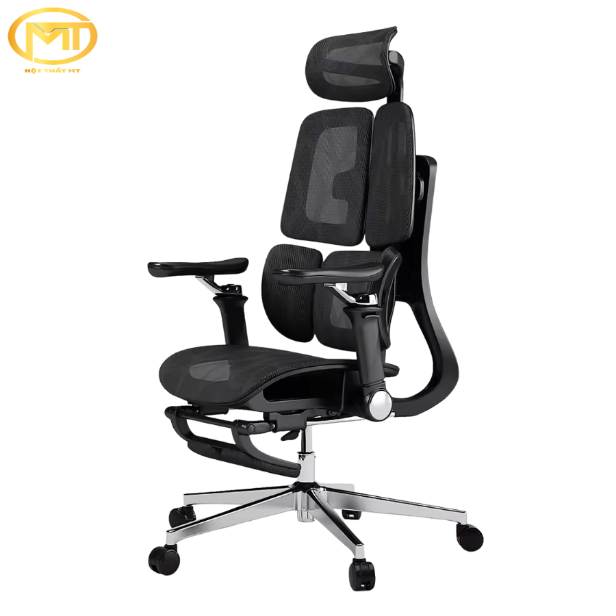 Ghế công thái học Ergo_MT02 Pro lưng 5 mãnh, tựa đầu chỉnh 2D,tựa tay chỉnh 6D, ngã lưng 135độ, mâm trượt