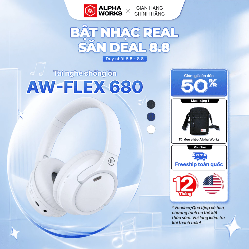 Tai nghe không dây chống ồn Alpha Works FLEX 680