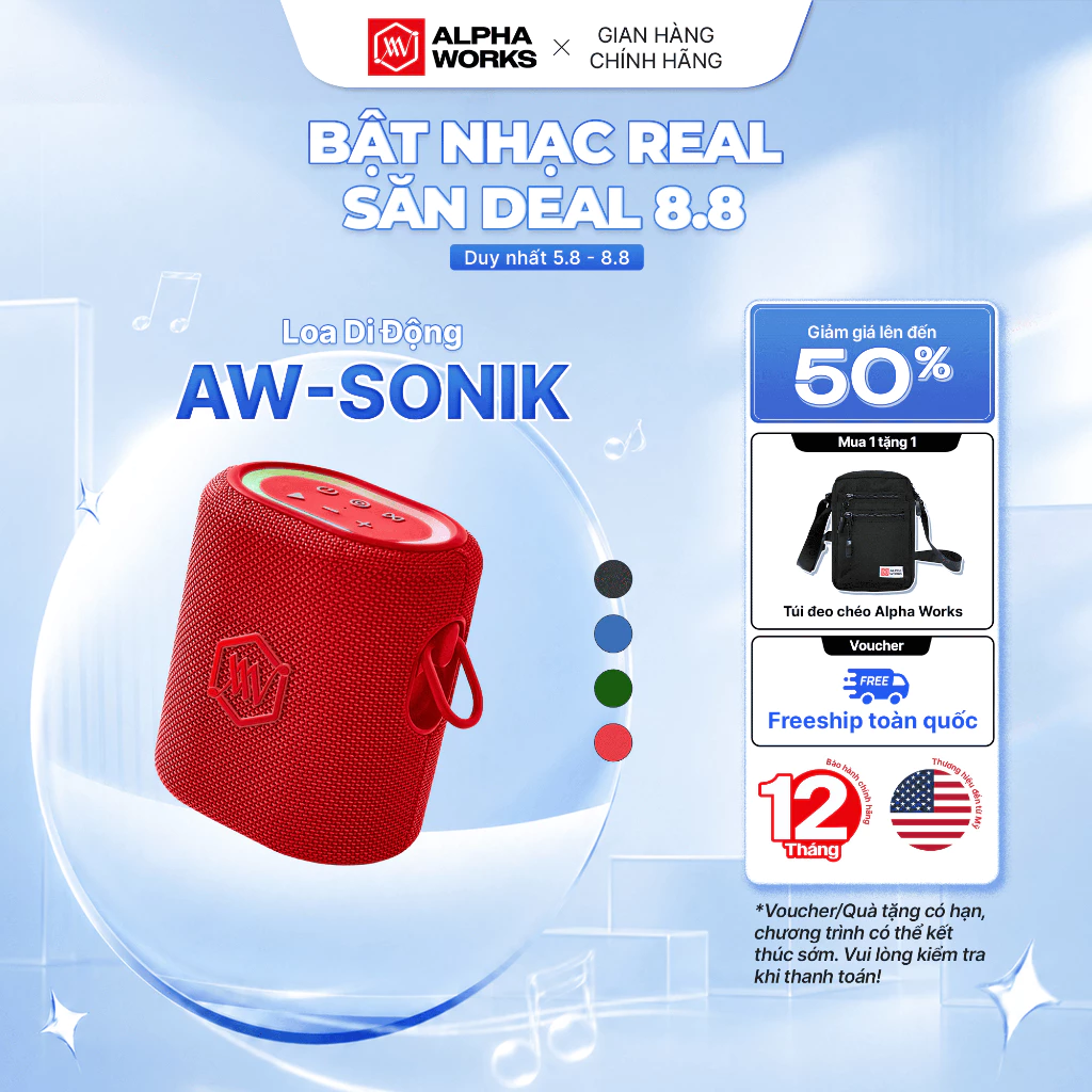 Alpha Works SONIK - loa di động màu xanh navy