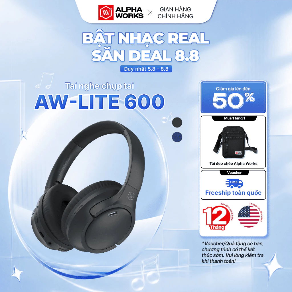 Tai nghe chụp tai không dây Alpha Works Lite 600