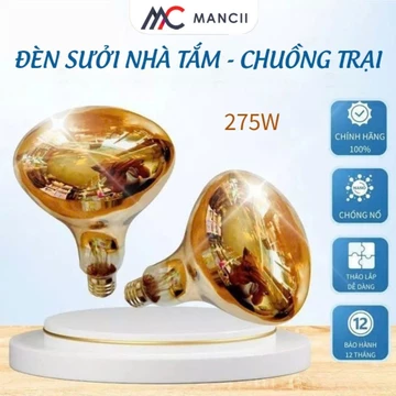 Bóng sưởi thay thế đèn sưởi nhà tắm, Bóng đèn sưởi nhà tắm 275w chính hãng bảo hành 12 tháng