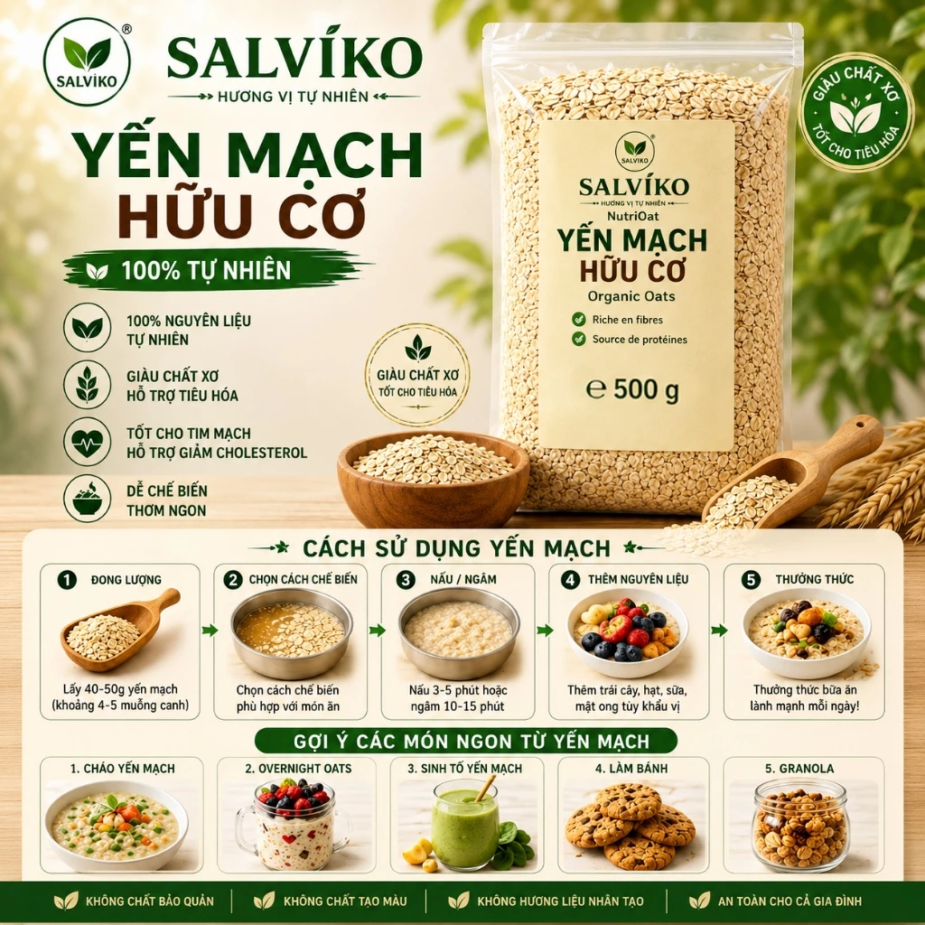 Yến mạch cán vỡ SALVIKO ảnh 3