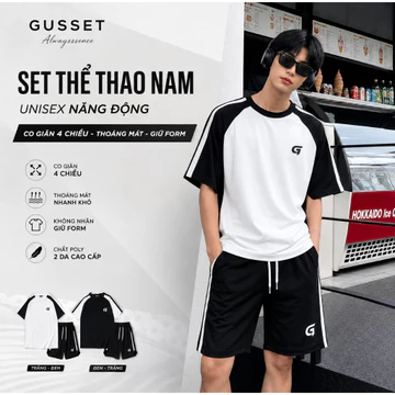 Đồ Bộ Nam Thể Thao Poly 2 Da Cao Cấp, Set Áo Quần Nam Form Rộng, Bộ Mặc Ở Nhà, Đi Chơi, Tập Gym Thoáng Mát Gusset BP08