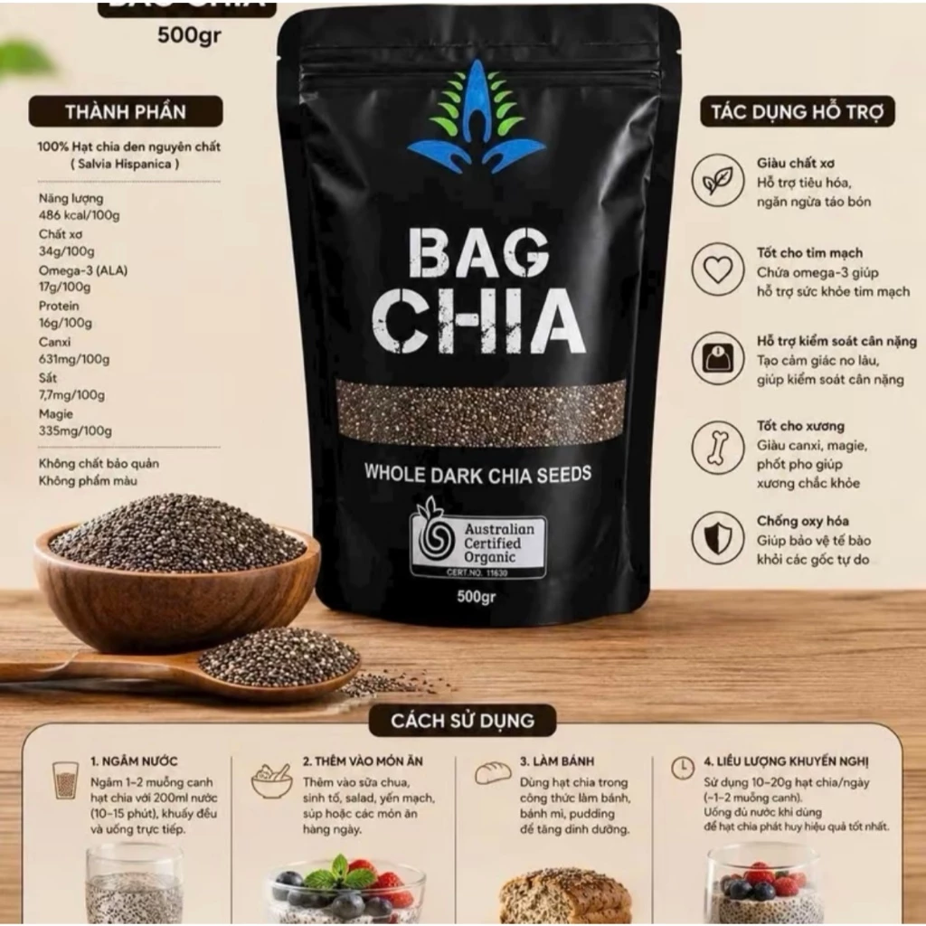 Hạt chia đen ảnh 3