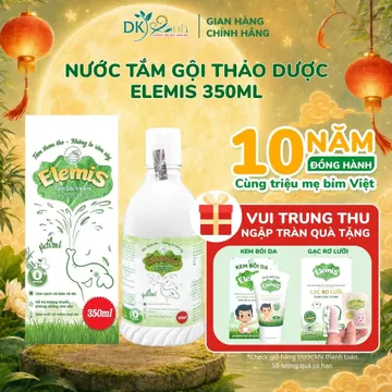 Nước Tắm Gội Thảo Dược Cho Bé Từ Sơ Sinh Elemis Chai 350ml Dược Khoa Xanh Dịu Nhẹ Làn Da Bé