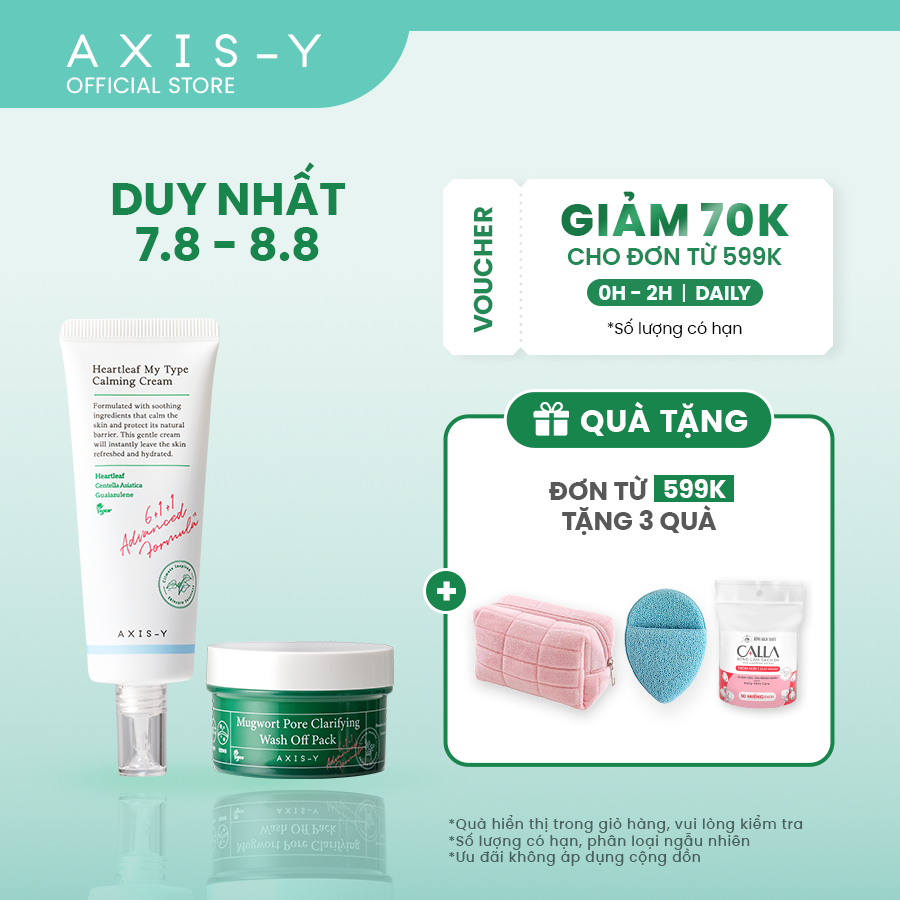 Combo Hỗ Trợ Làm Sạch Lỗ Chân Lông và Giảm Viêm - Mặt Nạ Đất Sét Ngải Cứu & Kem Dưỡng Dịu Da Chiết Xuất Diếp Cá