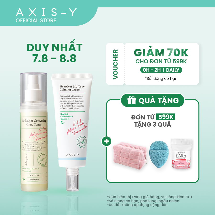 Combo Làm Dịu, Căng Mịn Da Heartleaf My Type Calming Dark Spot Correcting Glow Toner 5% Niacinamide