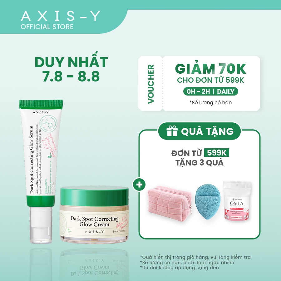Combo Dưỡng Sáng Mờ Thâm AXIS-Y Serum & Kem dưỡng | Dark Spot Serum & Dark Spot Cream 50ml & 50ml