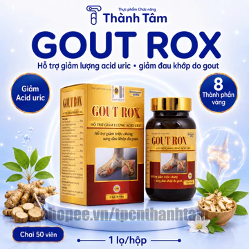 Viên uống GOUT ROX hỗ trợ giảm triệu chứng sưng đau khớp do gout, giảm lượng Acid Uric - Hộp 50 viên