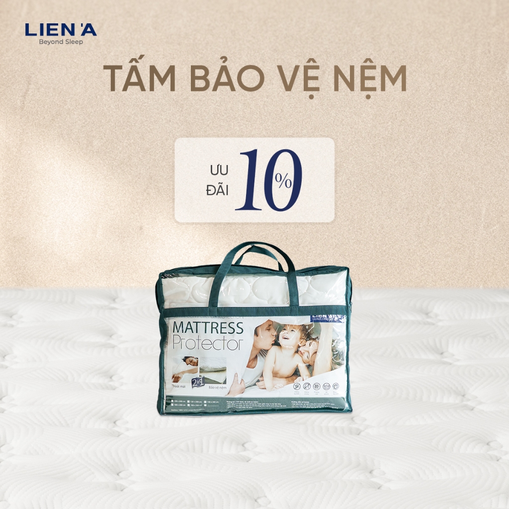 HỎA TỐC - Tấm Bảo Vệ Nệm Cao Cấp Liên Á - Lót Nệm Giảm Thấm, Dễ Dàng Vệ Sinh Kéo Dài Tuổi Thọ Cho Nệm