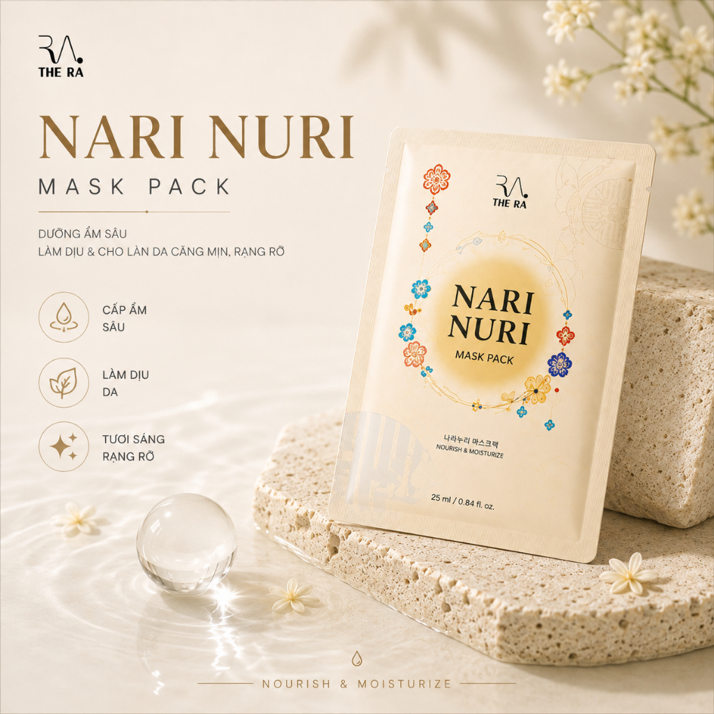 Mặt Nạ Giấy THERA Cấp Ẩm NARINURI MASK PACK - Phục Hồi, Giúp Da Căng Mướt, Đàn Hồi (Hộp/10 miếng)