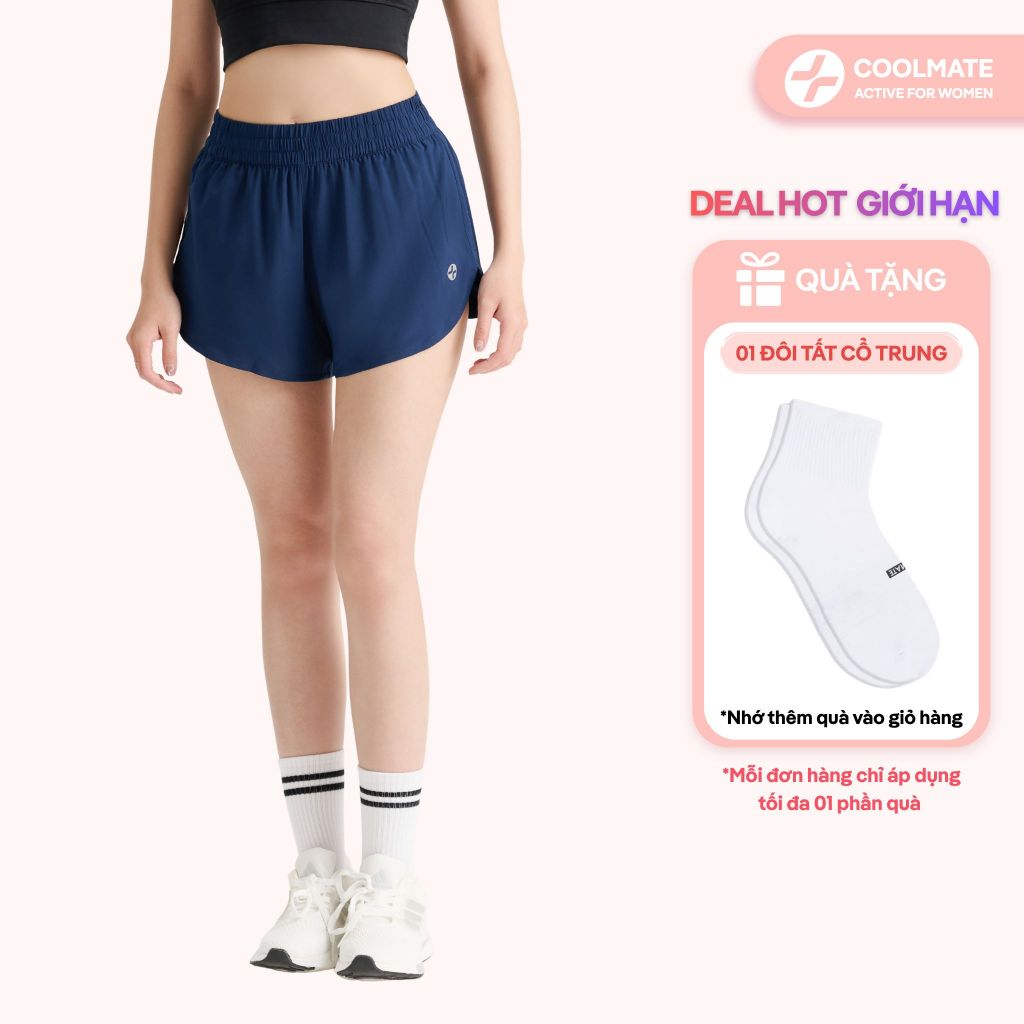 [TẶNG TẤT] Quần Short Thể Thao Nữ 2 lớp tập gym chạy bộ Pace shorts 3.5IN thi đấu luyện tập cường độ mạnh Coolmate Women