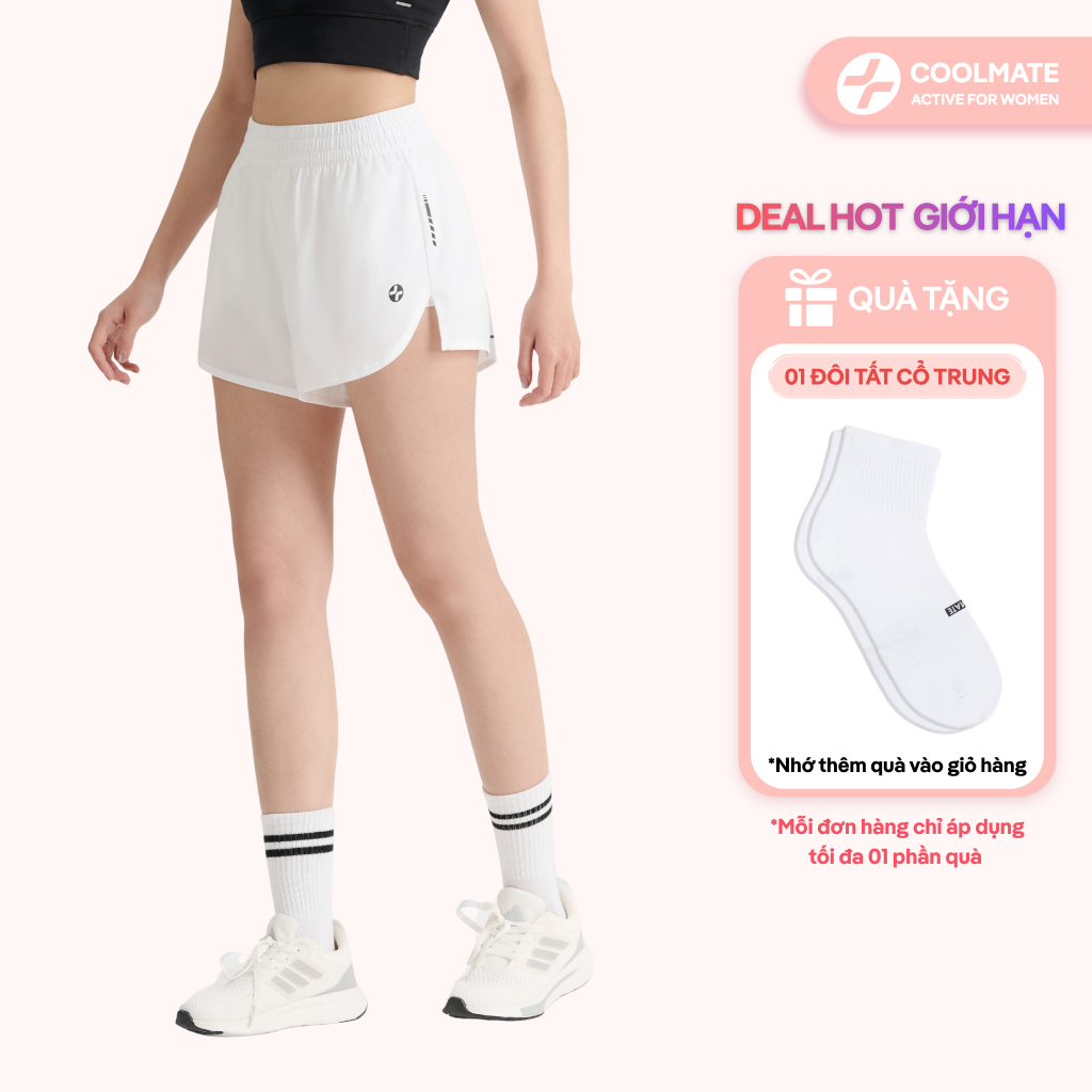 [TẶNG TẤT] Quần Tập Gym Nữ Có Túi 2 Lớp Coolmate Short Thể Thao Chạy Bộ Pace Shorts 3.5IN Co Giãn dễ dàng tập luyện
