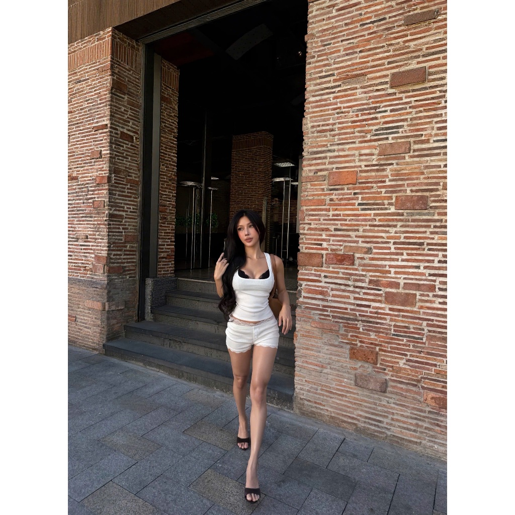 [CÓ TÁCH LẺ] Áo ba lỗ thun gân và bra hai dây ren phối quần short đính đá AVENT - 𝐊𝐈𝐋𝐋 𝐒𝐘𝐒𝐓𝐄𝐌 | BigBuy360 - bigbuy360.vn