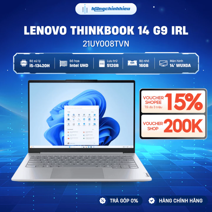 Laptop Lenovo ThinkBook 14 G9 IRL 21UY008TVN (i5-13420H | 16GB | 512GB | Intel UHD | 14' WUXGA | Win 11)